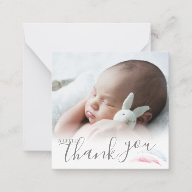 Baby Shower Mini Thank You Note Card (Front)