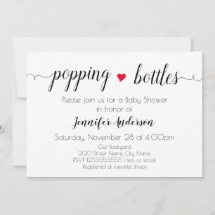 Baby Shower Minimalist Black and White Invitation