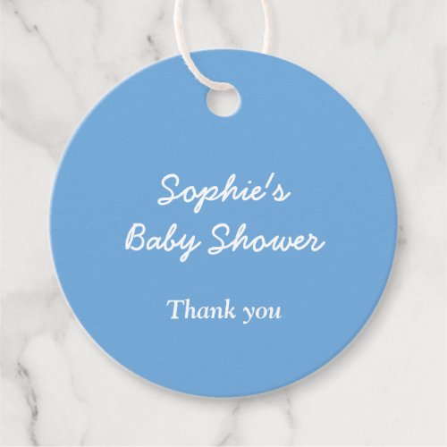 Baby Shower Minimalist Blue Favor Tags
