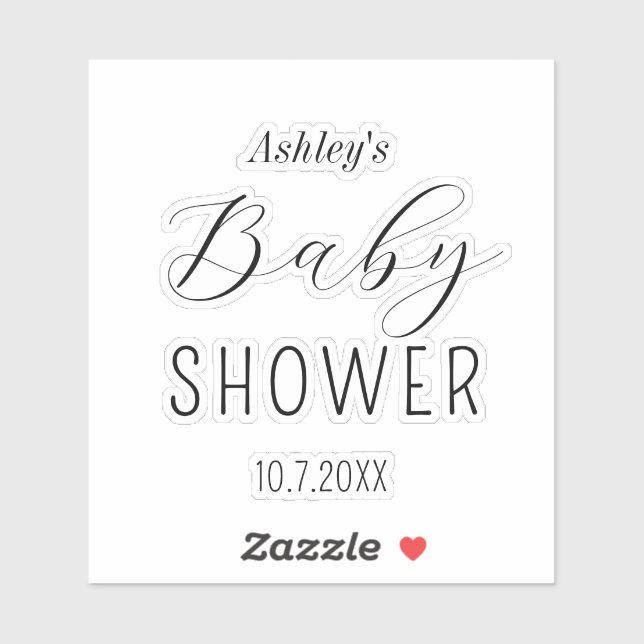 Baby Shower Minimalist Calligraphy Sticker (Sheet)