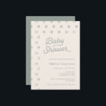 Baby Shower | Minimalist Sage Boho Invitation<br><div class="desc">This gender neutral baby shower suite features the text Baby Shower in script font in a boho sage color with a matching minimalist line pattern. The back features a solid matching sage color. Additional items, colors and design styles are available in our shop, for further customization send us a message,...</div>