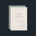Baby Shower | Minimalist Sage Boho Invitation<br><div class="desc">This gender neutral baby shower suite features the text Baby Shower in script font in a boho sage color with a matching minimalist line pattern. The back features a solid matching sage color. Additional items, colors and design styles are available in our shop, for further customization send us a message,...</div>