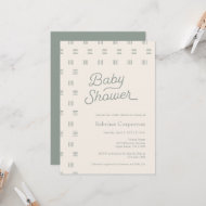 Baby Shower Minimalist Sage Boho Invitation