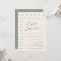 Baby Shower | Minimalist Sage Boho Invitation