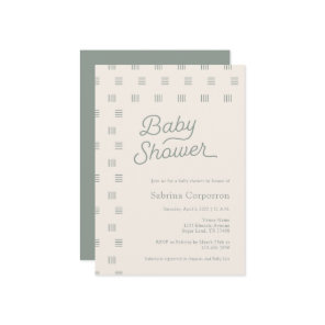 Baby Shower | Minimalist Sage Boho Invitation