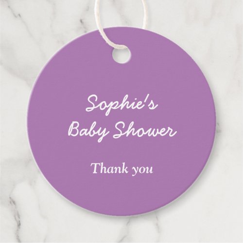 Baby Shower Minimalist Soft Purple Favor Tags