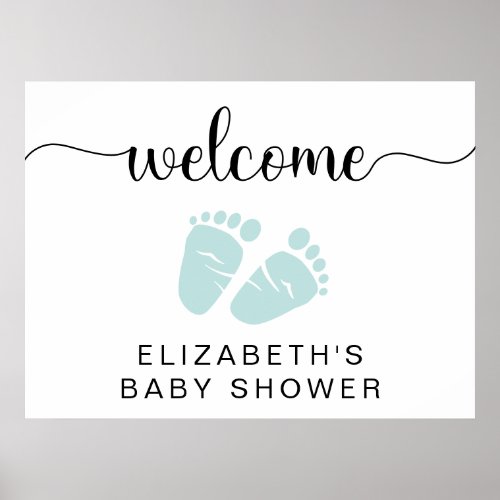 Baby Shower Mint Feet Welcome Sign