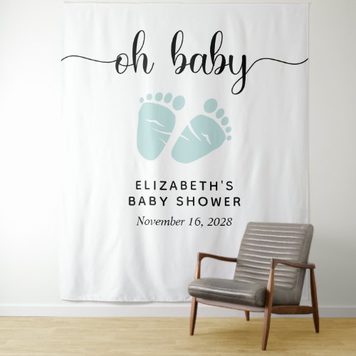 Baby Shower Mint Green Baby Photo Booth Backdrop