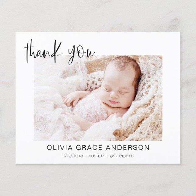 Baby Shower Modern Minimalist Thank You Cards Flyer (Front)