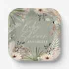 Baby shower modern rustic pampas grass foliage