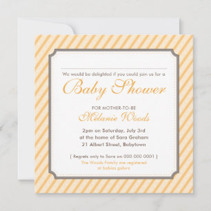BABY SHOWER modern vintage cute stripes neutral Invitation