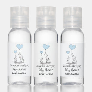 Baby Shower Mom And Baby Elephant Boy Blue Hand Sanitizer