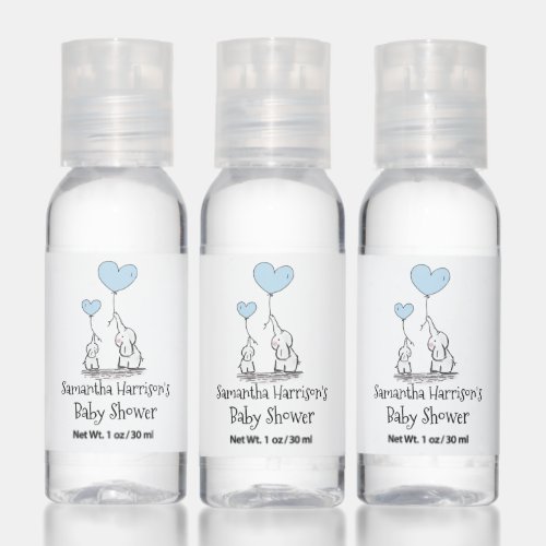 Baby Shower Mom And Baby Elephant Boy Blue Hand Sanitizer