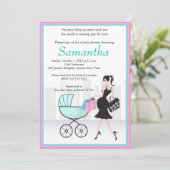 Baby Shower Mom to be with Carriage Invitation (Standing Front)