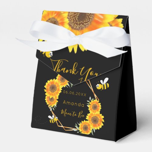 Baby shower mom to bee sunflowers thank you favor boxes