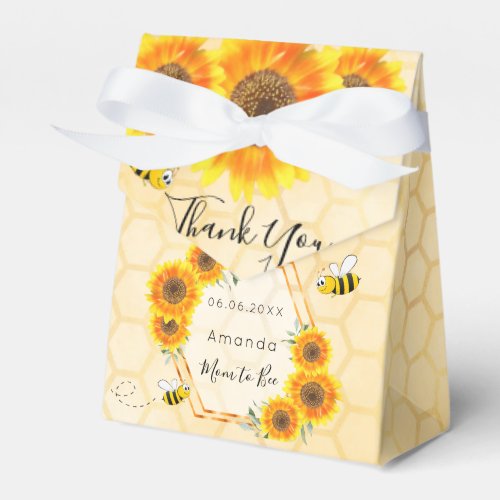 Baby shower mom to bee sunflowers thank you favor boxes