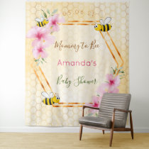 Baby Shower mommy to bee bumble bees honeycomb Tapestry