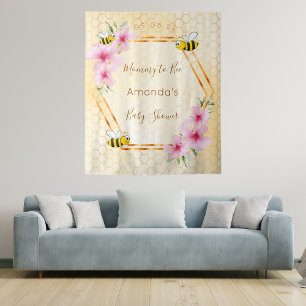 Baby Shower mommy to bee bumble bees honeycomb Tapestry