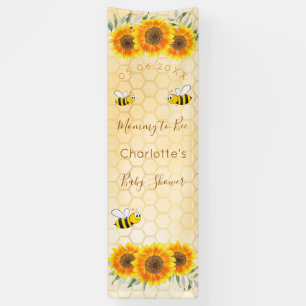 Baby Shower mommy to bee sunflowers honeycomb Banner