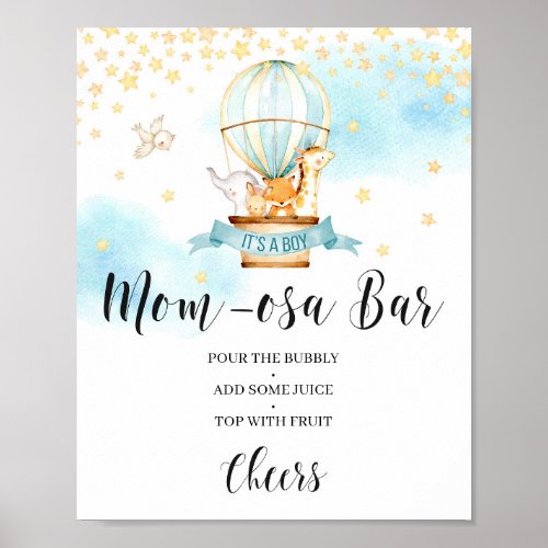 Baby Shower momosa bar sign hot air balloon