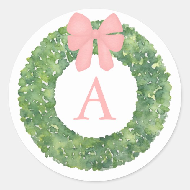 Baby Shower Monogram Envelope Seals Baby Pink Girl (Front)