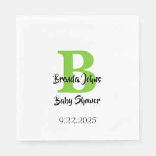 Baby Shower Monogram Name Green Jungle Theme  Napkins