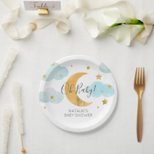 Baby Shower Moon & Stars Paper Plates