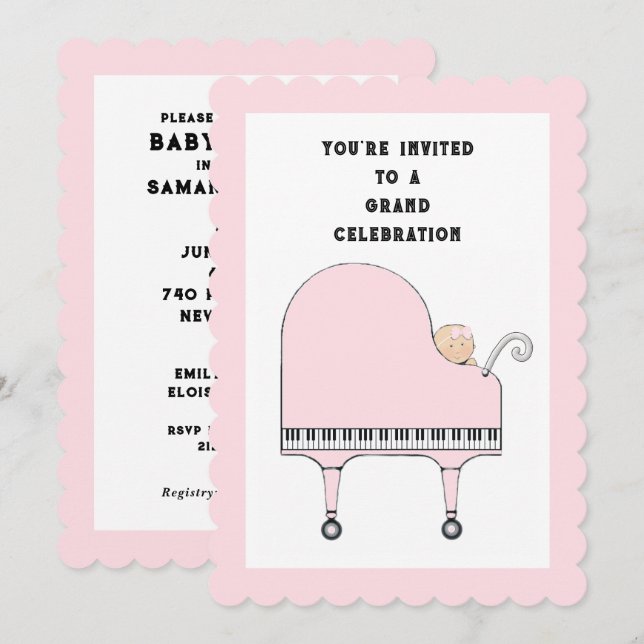 Baby Shower Music Theme Invitation (Front/Back)