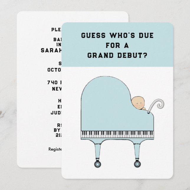 Baby Shower Music Theme Invitation (Front/Back)