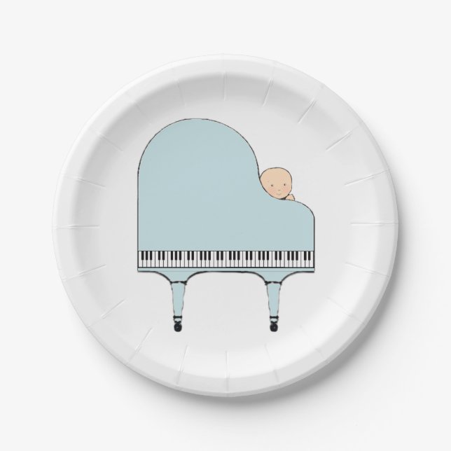 Baby Shower Music Theme Paper Plates (Front)