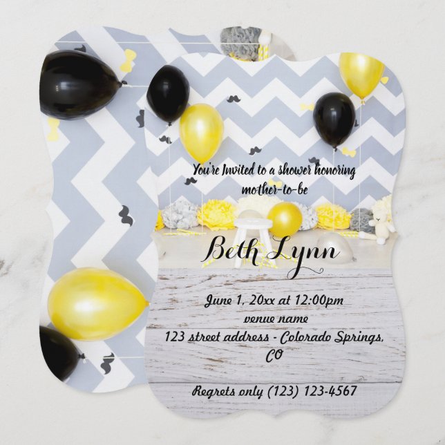 Baby Shower Mustache mustaches Destiny's Destiny Invitation (Front/Back)
