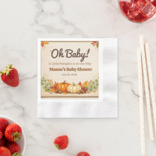 Baby Shower Napkin Woodland Pumpkin Theme