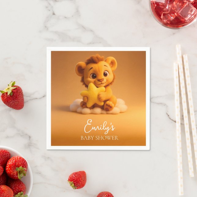 Baby Shower Napkins – Little Lion & Star (Insitu)