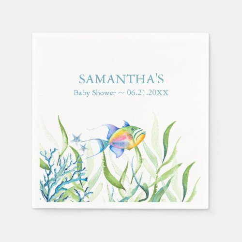 Baby Shower Napkins Tropical Fish