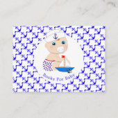 Baby Shower Nautical Boys Cute Sailor Blue Enclosure Card (Back)