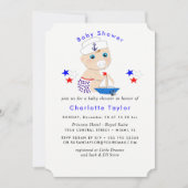Baby Shower Nautical Boys Cute Sailor Blue Invitation (Front)