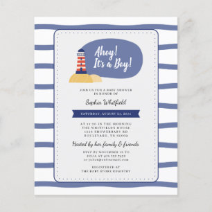 Baby Shower Nautical Lighthouse Ahoy It's a Boy