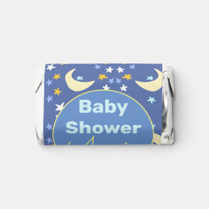 Baby shower navy blue star moon add name year date hershey's miniatures