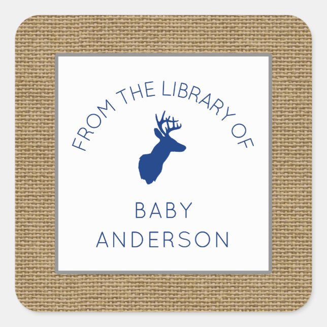 Baby Shower Navy Buck BOOK,  boy bookplate (Front)