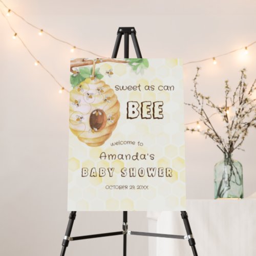 Baby Shower Neutral Honey Bumblebee Welcome Sign