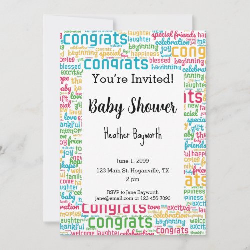 Baby Shower New Baby Congrats Invitation