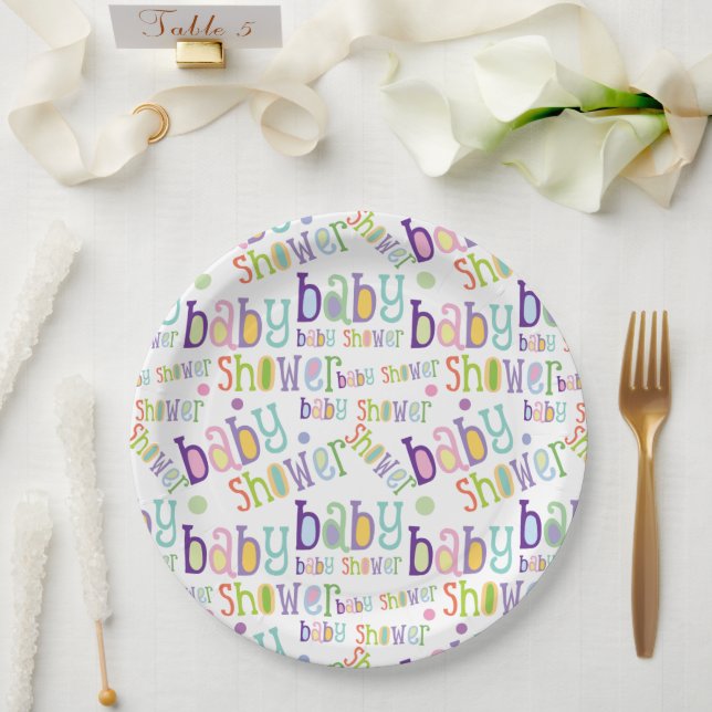 Baby Shower Newborn Celebration Paper Plates (Wedding)