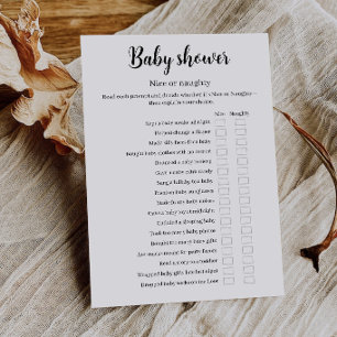 Baby Shower Nice or Naughty Game, Funny Game, Invitation
