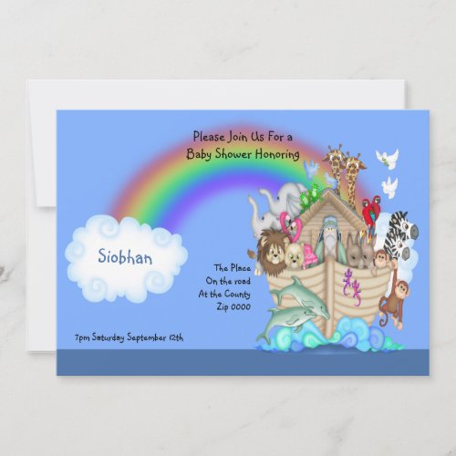 Baby Shower Noahs Ark Custom Invites