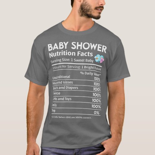Baby Shower Nutrition Facts Label T_Shirt
