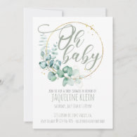 BABY SHOWER, OH BABY, EUCALYPTUS INVITE