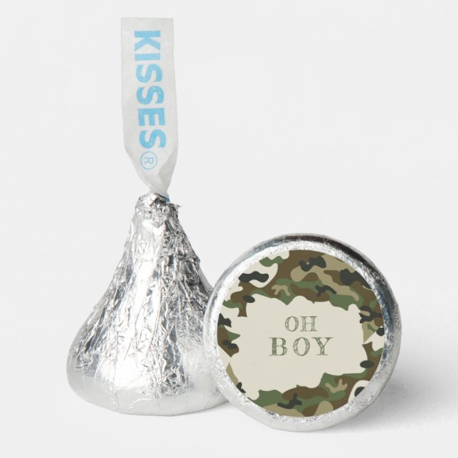 Baby Shower Oh Boy Camo Hershey®'s Kisses® (Front)