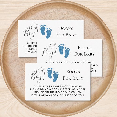  Baby Shower Oh Boy Glitter Feet Books For Baby Enclosure Card