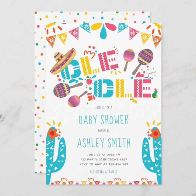 Baby Shower Ole Ole Fiesta Invitation (Front/Back)