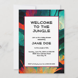 Baby Shower or Newborn Baby Party - Jungle Print Invitation